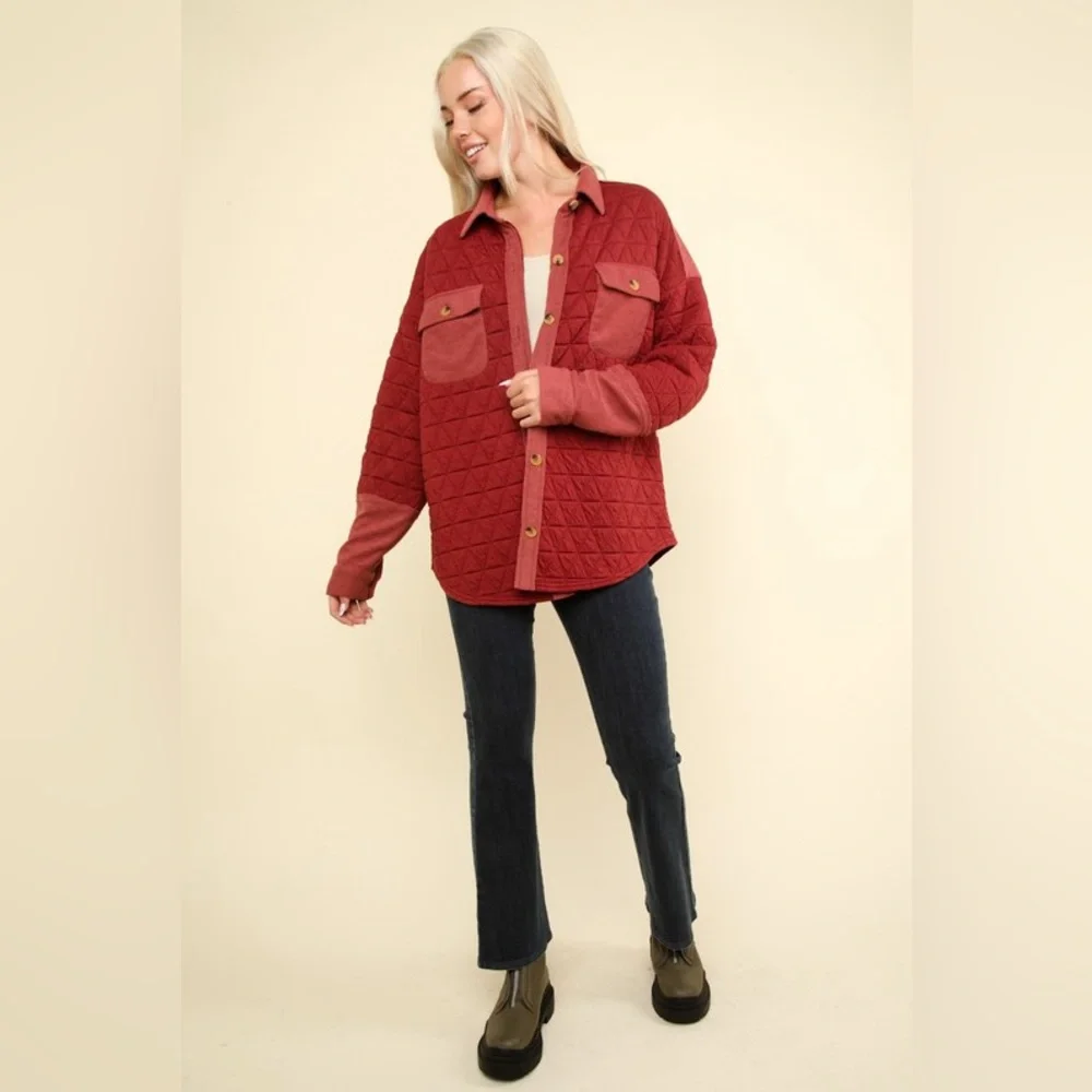 #118 Soft Quilted Shacket - Picture 4 of 6